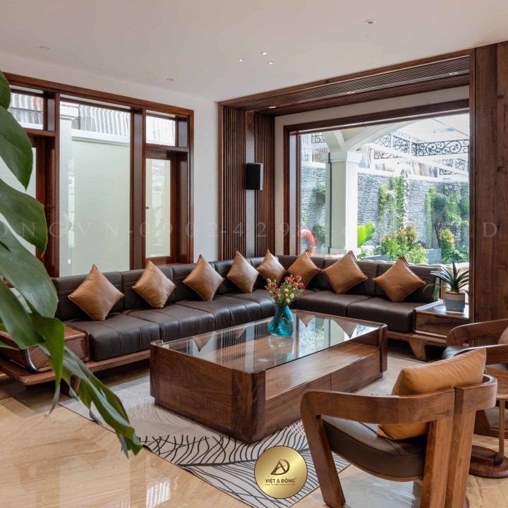 Sofa gỗ óc chó SF - 42